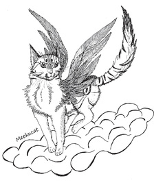 Winged Cat on a Cloud